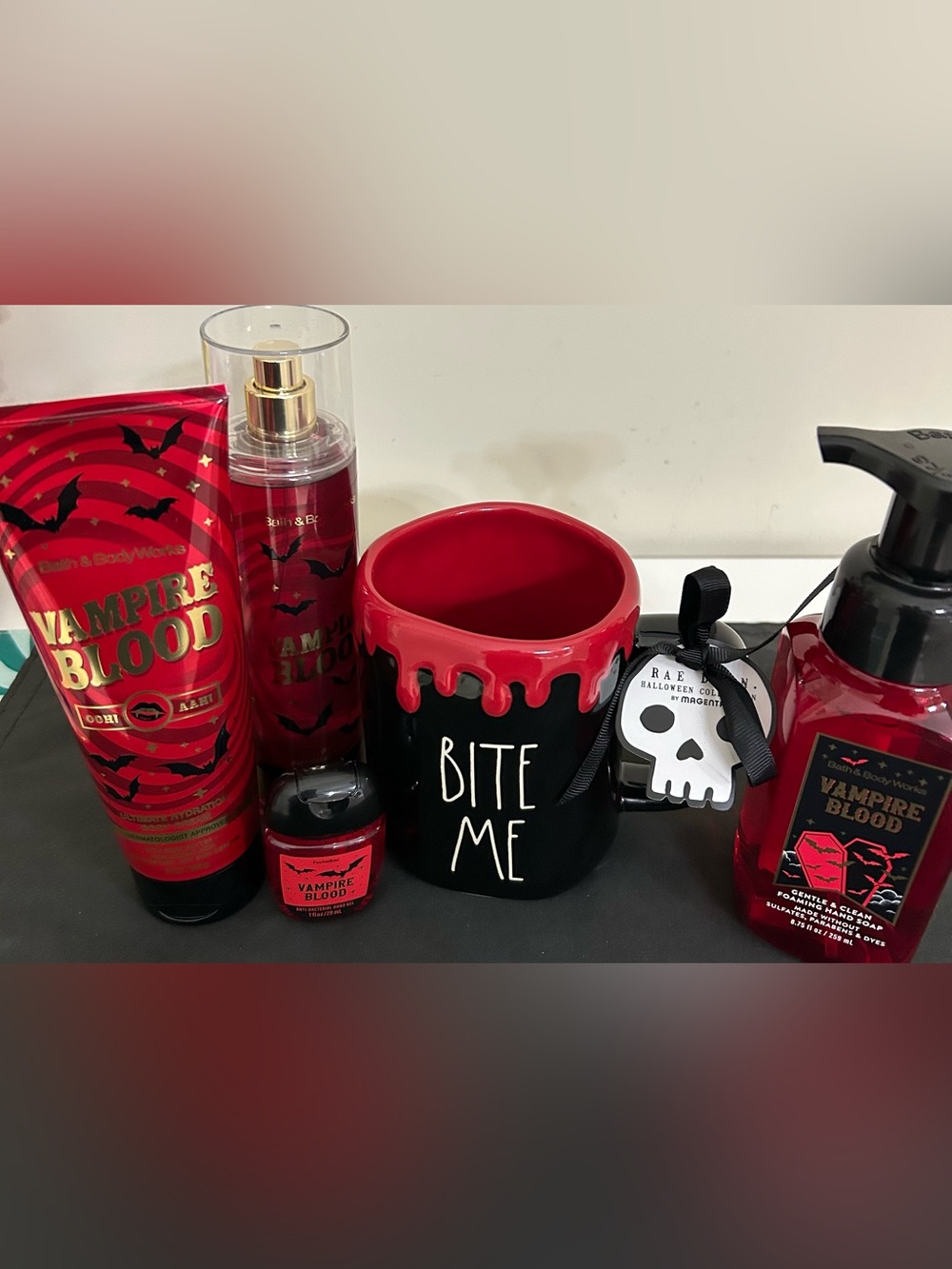 Bath & Body Works Vampire Blood set and NWT Rae Dunn Mug (Full Size)